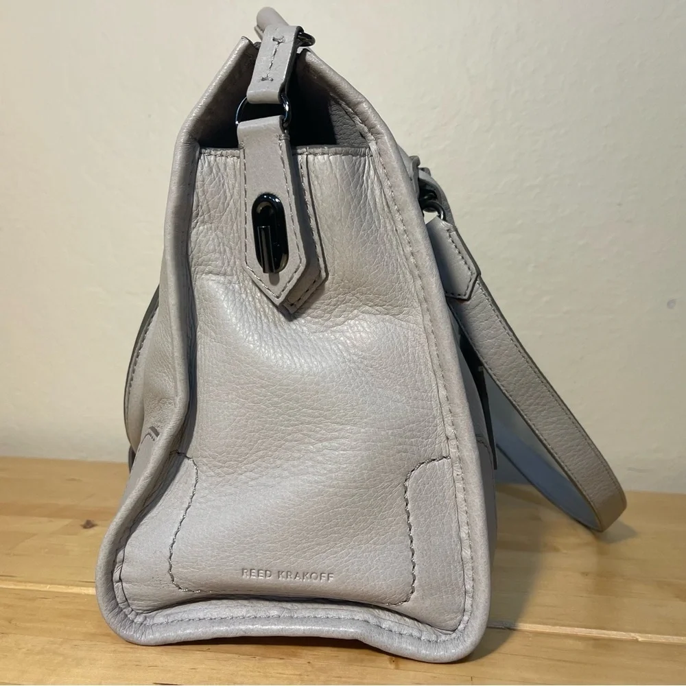 Reed Krakoff Gray Napa Pebbled Leather Satchel | Luxury Crossbody Bag